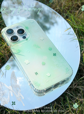 春日涂鸦imd双层甜美ins小众温柔iPhone16promax原创设计苹果15新款手机壳适用13防摔耐脏14保护套外壳高级感