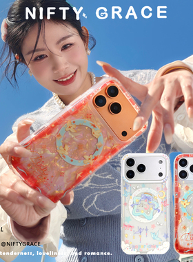 幸运飞鸟imd双层少女甜美磁吸透明原创设计苹果17promax手机壳适用iPhone16创意15高级感全包防摔保护套小众