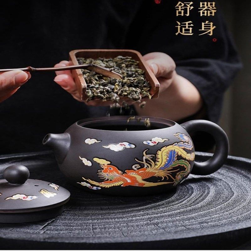 晴暮原矿紫砂g凤鸣西施壶遇热变色壶龙凤呈祥茶壶家用不烫手泡茶,餐饮具,茶壶,淘宝优惠券,粉丝福利购,淘宝优惠卷