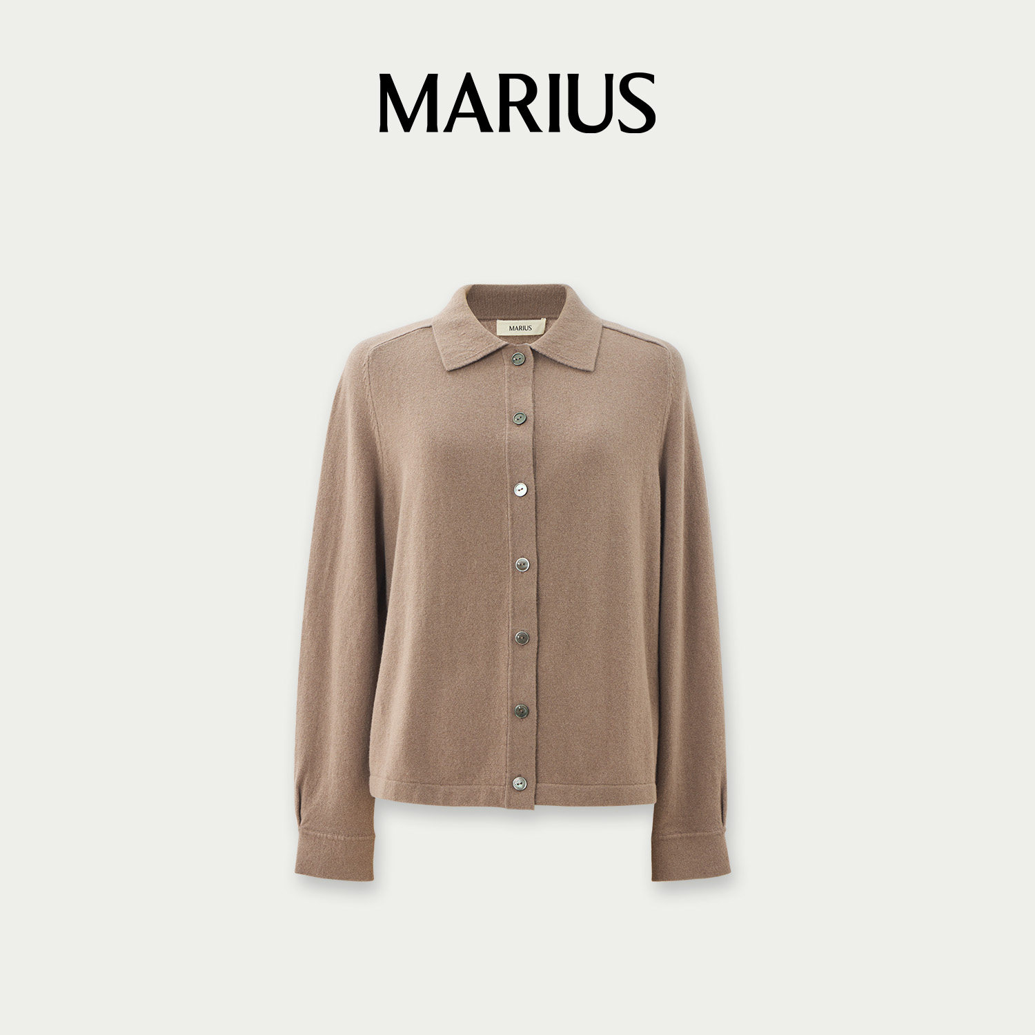 MARIUS"午后红茶"羊绒时髦微落肩翻领宽松针织开衫,女装/女士精品,毛针织衫,淘宝优惠券,粉丝福利购,淘宝优惠卷