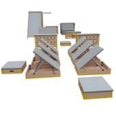 儿童木质障跑HS5689运酷动攀爬室内外碍训练材器组合体适能跑酷套