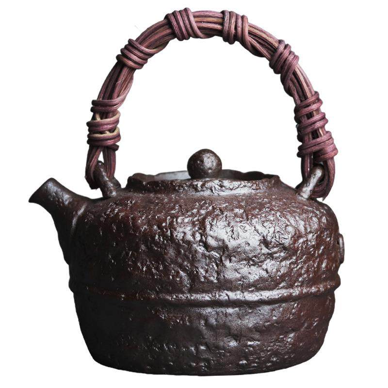 岩矿陶水岩泥老藤编煮茶提梁壶粗中式围炉CH炭火电陶炉大容量烧单,餐饮具,茶壶,淘宝优惠券,粉丝福利购,淘宝优惠卷