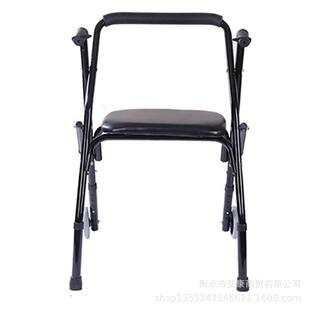 老年人推行车可推可坐加粗路轮座坐便椅走代步手扶安稳助器