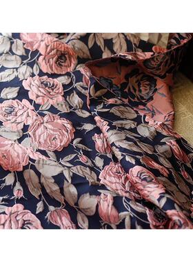 色织雕大花朵提料花面泡装泡浮XRL-B9-2皱感提花立体布料女连衣裙