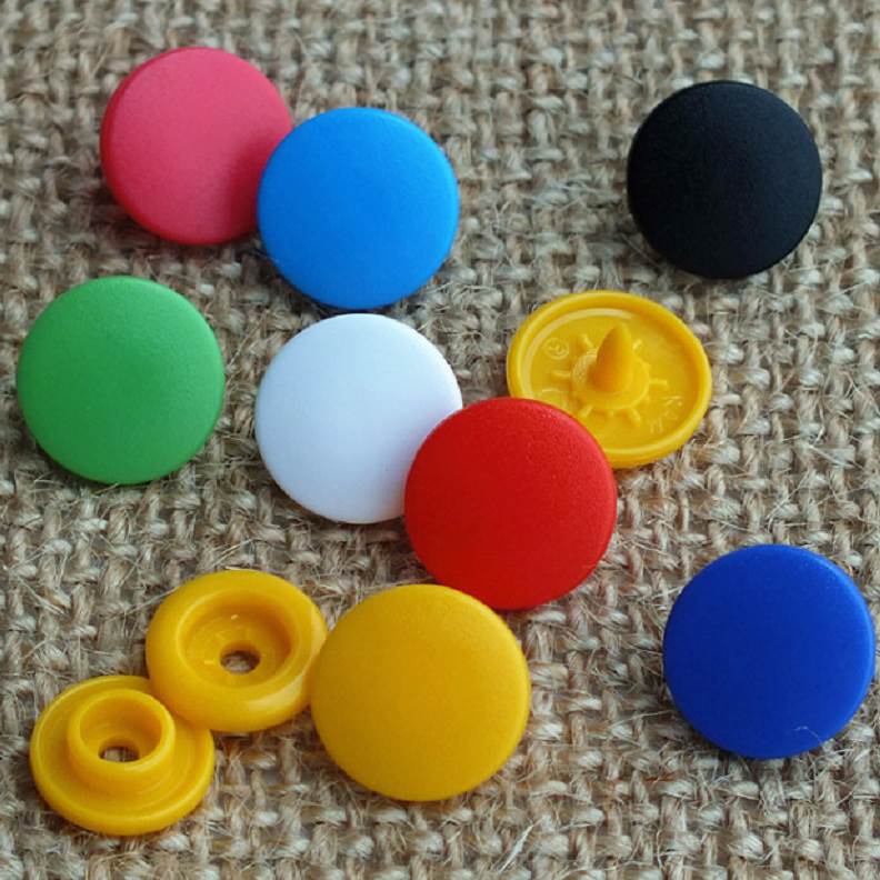 华联KAM塑料四合扣哑光彩60色磨砂长针树脂暗扣纽扣童扣文件袋扣