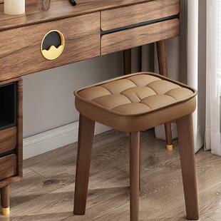 实木凳子小家用可叠放软包板凳凳厅客木头577矮简约现代方凳餐桌