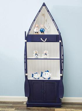 9ZRT地中海船柜客厅装饰品摆件海洋风船型收纳柜家居装饰木质摆