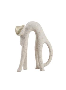 现代侘寂风抽象动物砂岩猫摆件展厅办公室书柜桌面创意工艺品装饰