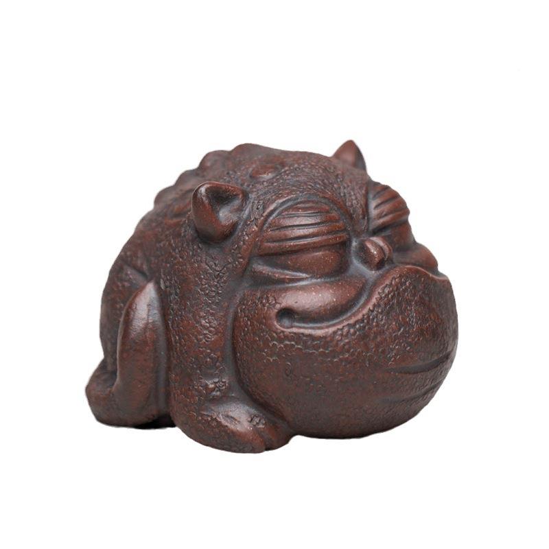 SQS宜原矿砂茶宠吞金兽茶宠兴神兽金蟾貔紫摆貅件雕塑复古茶具套