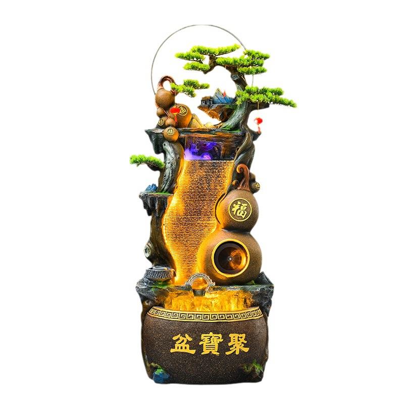 葫芦风水轮摆件景观客厅玄关落地办公室风水球循环流水假山开业礼