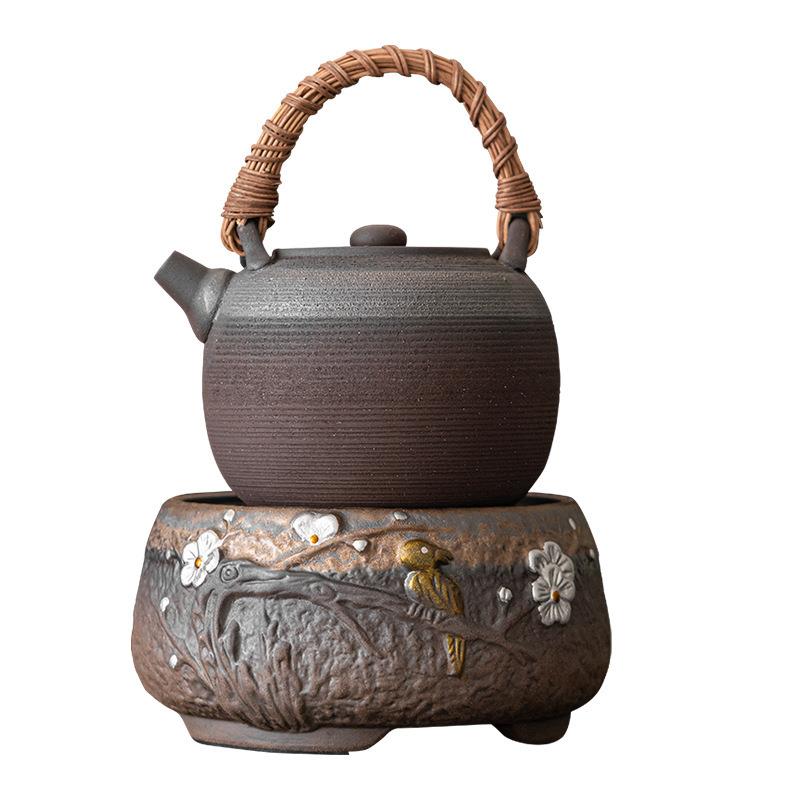 复古粗陶煮茶壶电陶炉茶具套装家用明火泡茶壶围炉煮茶小型电茶炉