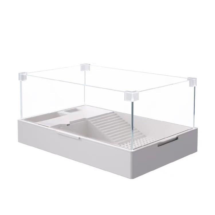 缸乌龟缸带晒台别野态DIY造景家用养龟乌龟箱专用生免换水玻璃大