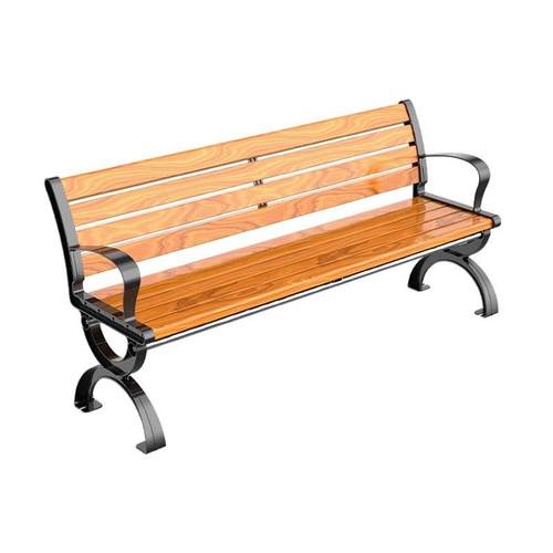 公园椅户外长椅广场椅花园休闲防腐木靠背长条椅铸铝公园座椅厂家