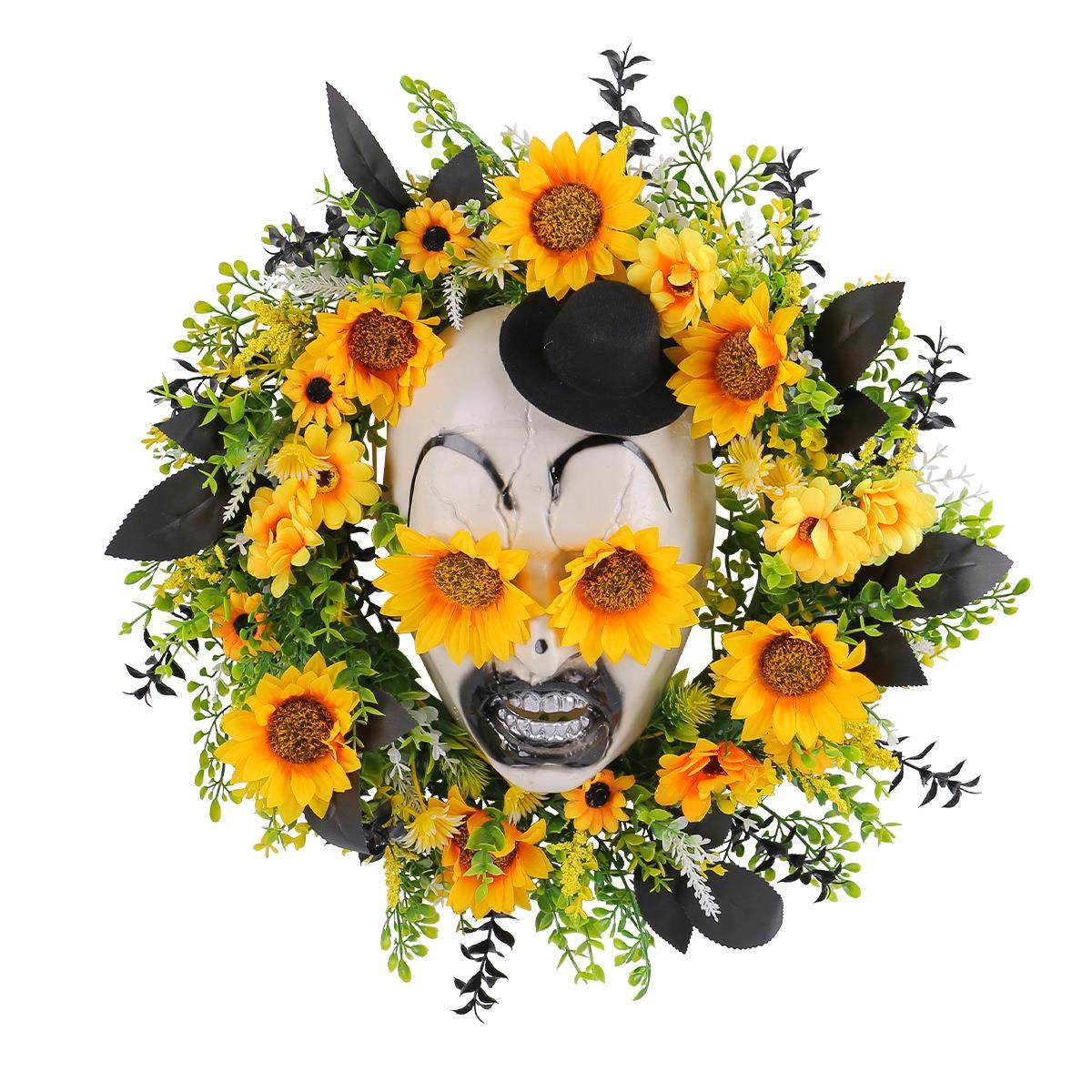新品向日葵鬼面礼帽花环门挂节日庭院仿真花藤圈布置壁挂,节庆用品/礼品,装扮布置套餐,淘宝优惠券,粉丝福利购,淘宝优惠卷