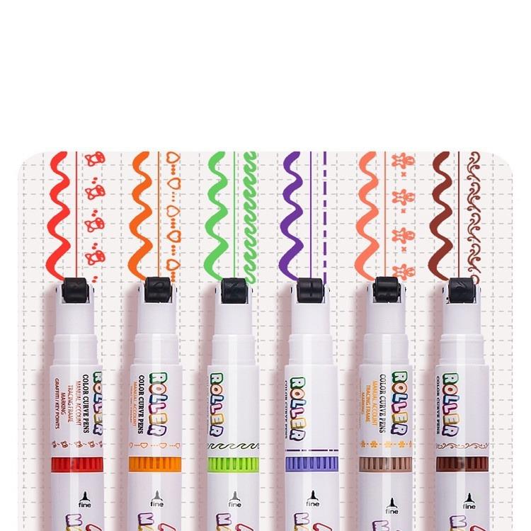 敏花型轮廓笔儿童抄报帐手专用画手笔一炫彩勾线笔光印章笔