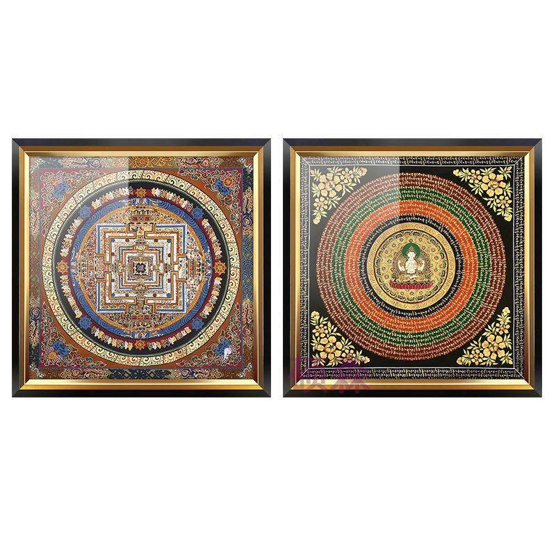 唐卡装饰画民族风玄关欧式框轻奢走廊过道壁画客厅背景墙茶室挂画,家居饰品,现代装饰画,淘宝优惠券,粉丝福利购,淘宝优惠卷