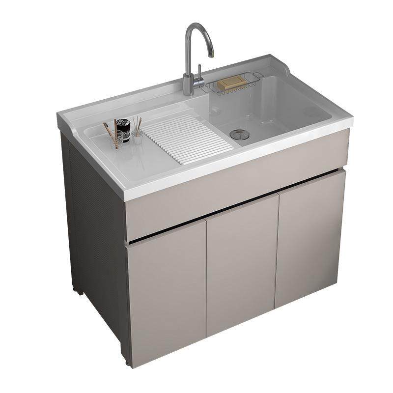 太空铝全柜铝合金阳台洗衣柜组合带搓板洗衣台洗手洗脸池槽一体盆,家装主材,洗衣机柜,淘宝优惠券,粉丝福利购,淘宝优惠卷