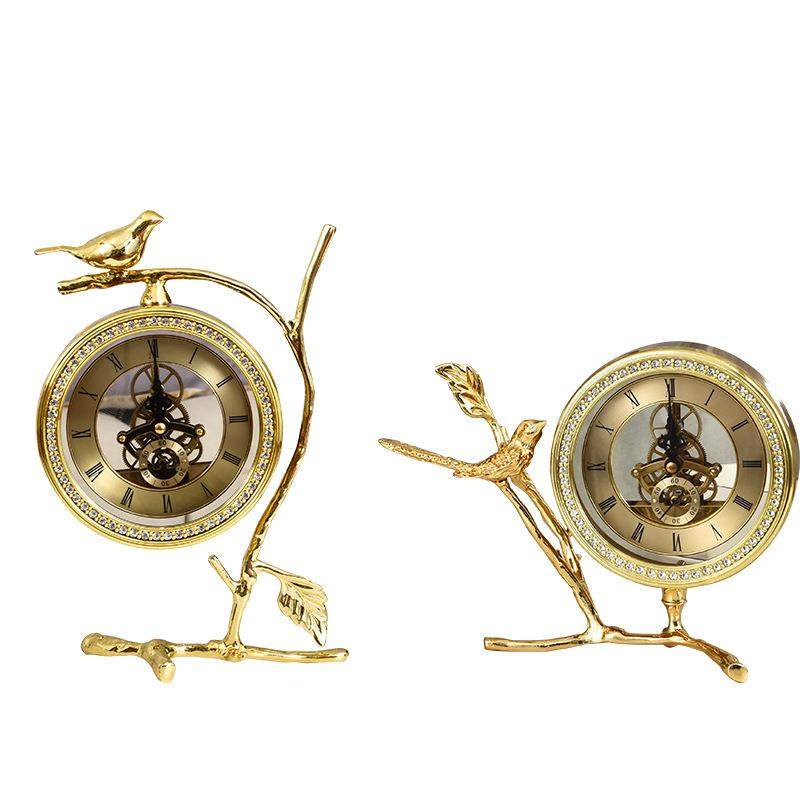 客厅小鸟台钟摆件创意简约卧室时钟电视柜桌面饰品,家居饰品,装饰摆件,淘宝优惠券,粉丝福利购,淘宝优惠卷