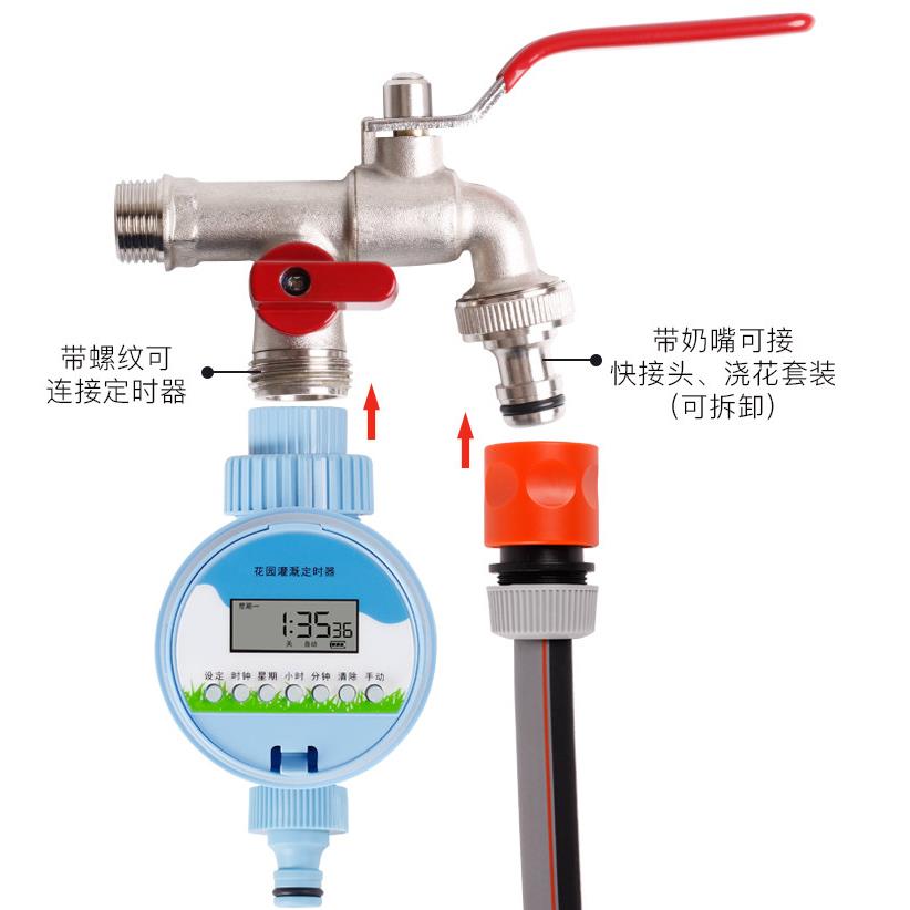 6分螺纹全铜水龙头双用多功能洗衣机快接头水嘴双头多用一进二出