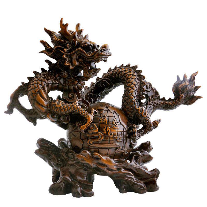 祥龙盛世龙摆件神兽图腾龙树脂工艺品摆件生肖龙摆设