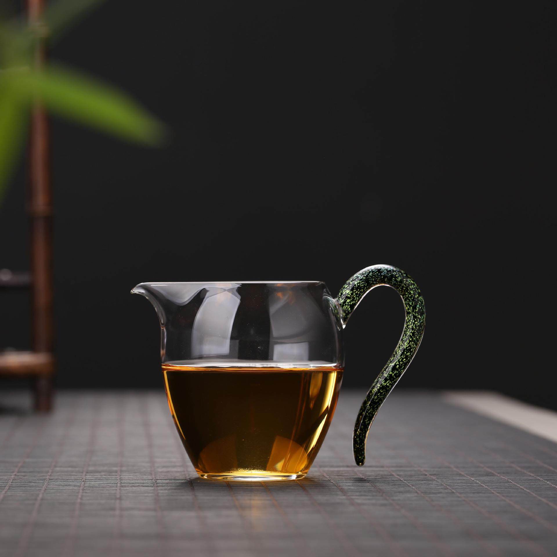 茶具公道杯小号300毫升分茶器单个纯色玻璃公道杯