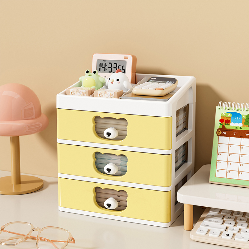抽屉式桌面收纳盒文具置物架