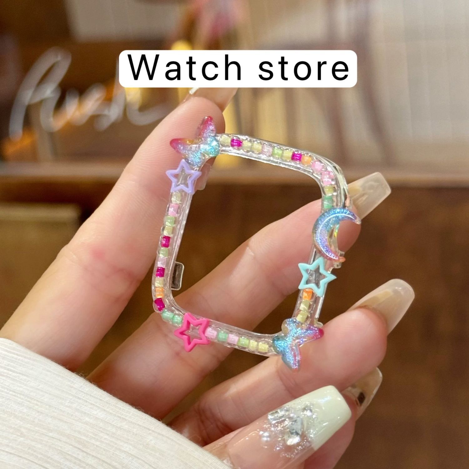 蝴蝶星彩珠适用于苹果手表s11保护壳Apple女款iwatchs987s10代se