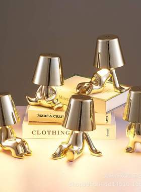 思考者小金人台灯充电LED小夜灯装饰摆件氛围床头灯 thinker lamp