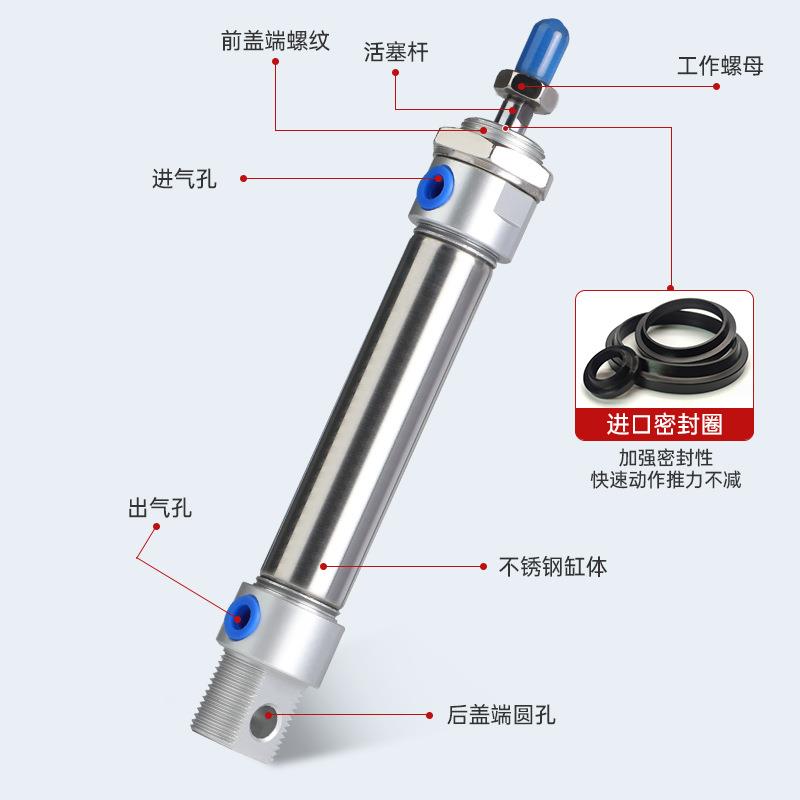 MA小型迷你气缸50×75×100×125×150×175不锈钢复动微型气缸