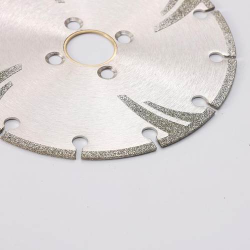 电镀角磨机金刚石切割片带水口带加强弯筋切割片玉石切割片