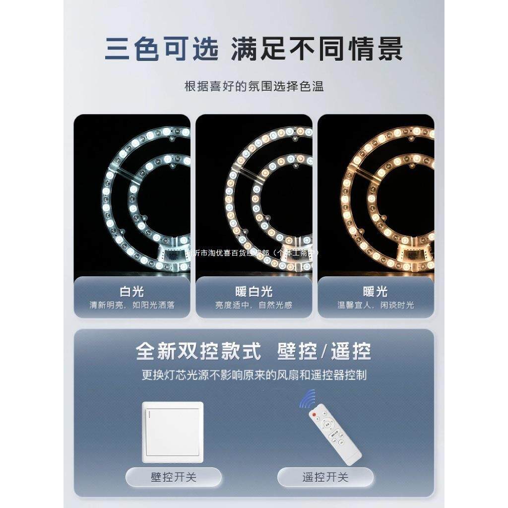 风扇灯led灯芯客厅吊扇灯餐厅吊灯光源吸顶灯替换芯圆形灯盘灯片