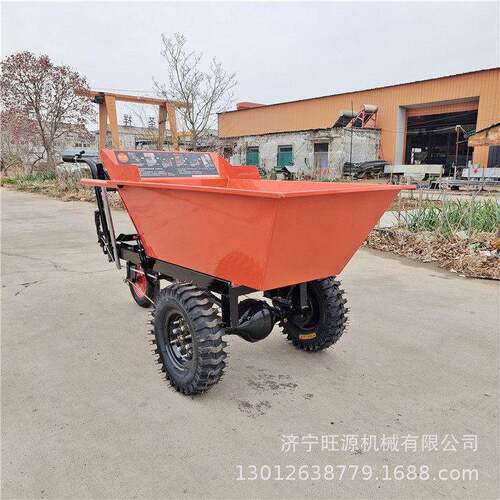 建筑工地汽油翻斗车工地运输手推车柴油沙石运输车