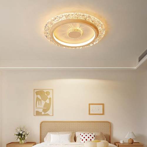 卧室吸顶灯中古全光谱侘寂风复古创意水晶灯高级感书房主卧灯具