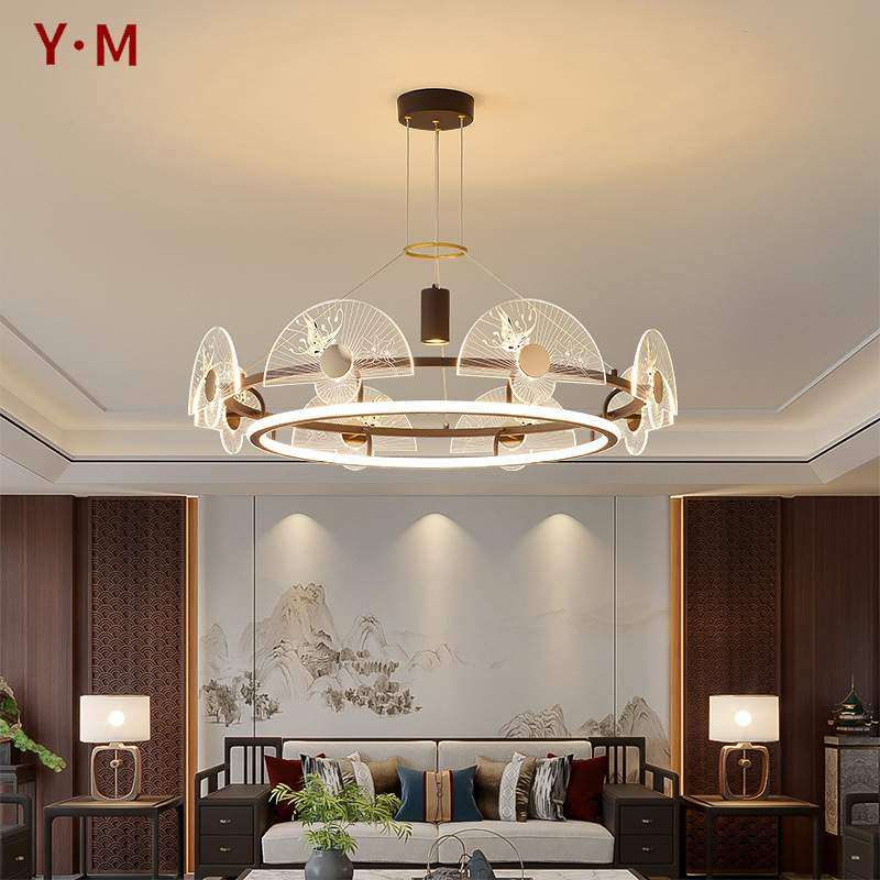 新中式客厅吊灯简约中国风书房卧室灯别墅圆形创意餐厅吊灯具3159,3C数码配件,USB灯,淘宝优惠券,粉丝福利购,淘宝优惠卷