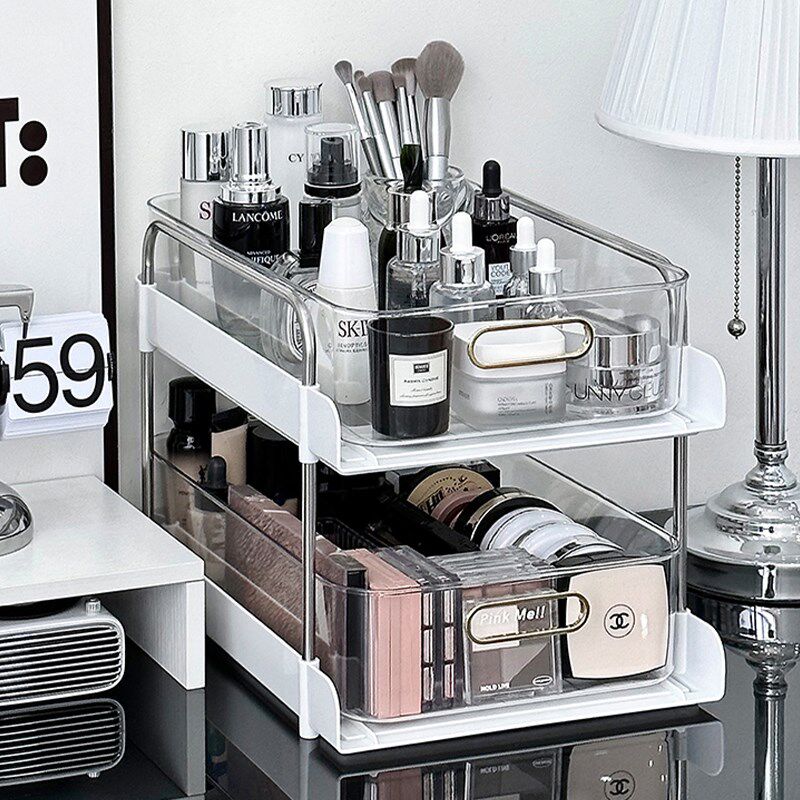 化妆品收纳小推车置物架梳妆台桌下可移动落地式护肤品整理架