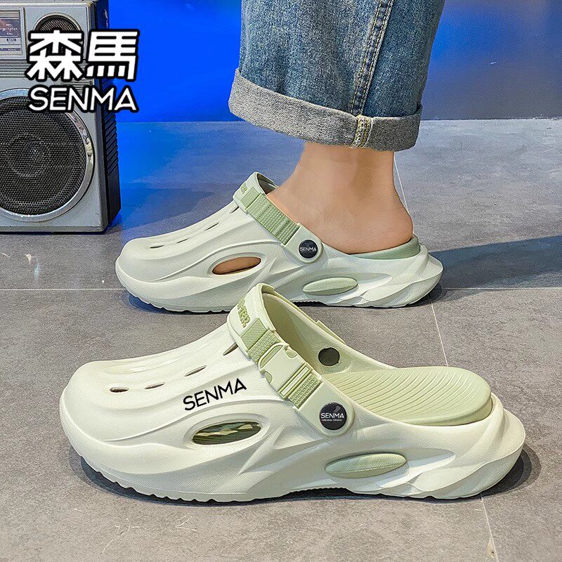 SEMIR CAVE SHOES MENS SUMMER WEAR NON-SLIP AND ANTI-ODOR BEACH SANDALS MENS DRIVING DUAL-PURPOSE LARGE SIZE TOE SLIPPERS