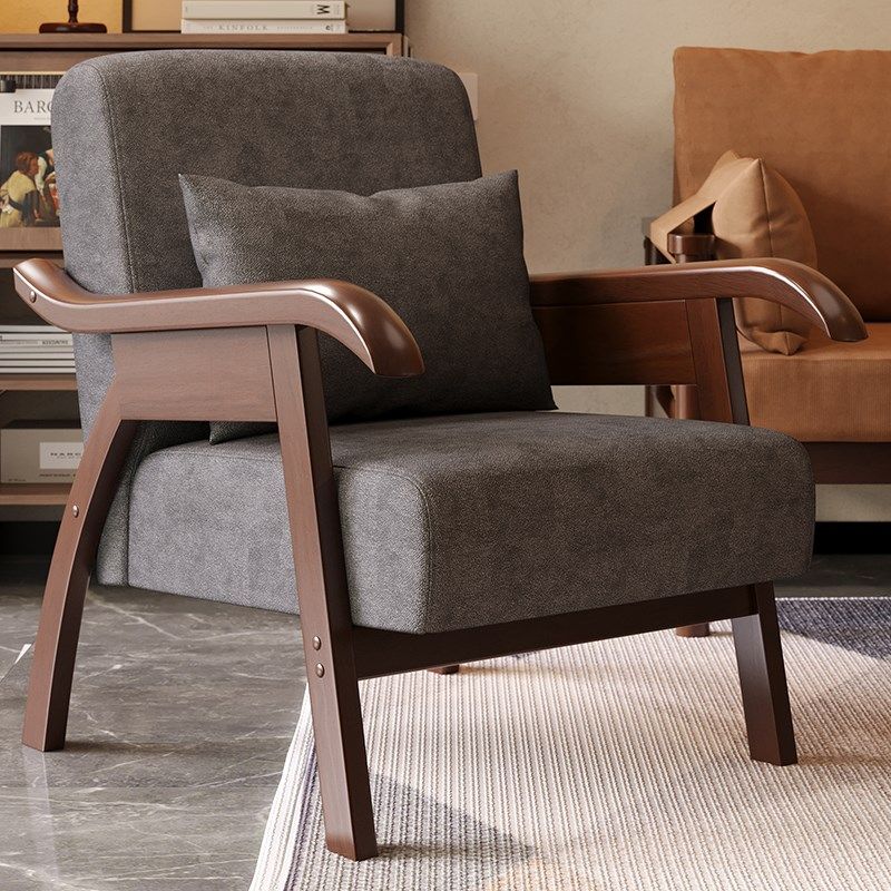 阳台椅客厅单人沙发小尺寸家用实木设计师休闲椅洽谈桌椅休闲单椅