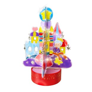 儿童八音盒手工diy免烤胶画女孩发光玩具生日新年礼物旋转音乐盒