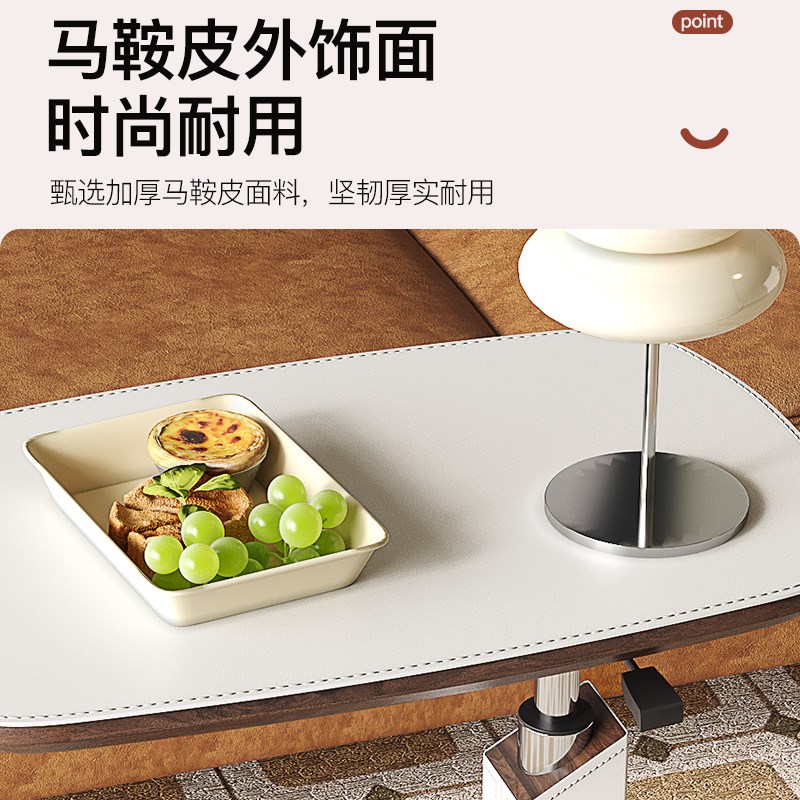 可升降旋转边几客厅沙发边柜卧室床边桌复古角几R可移动床头置物