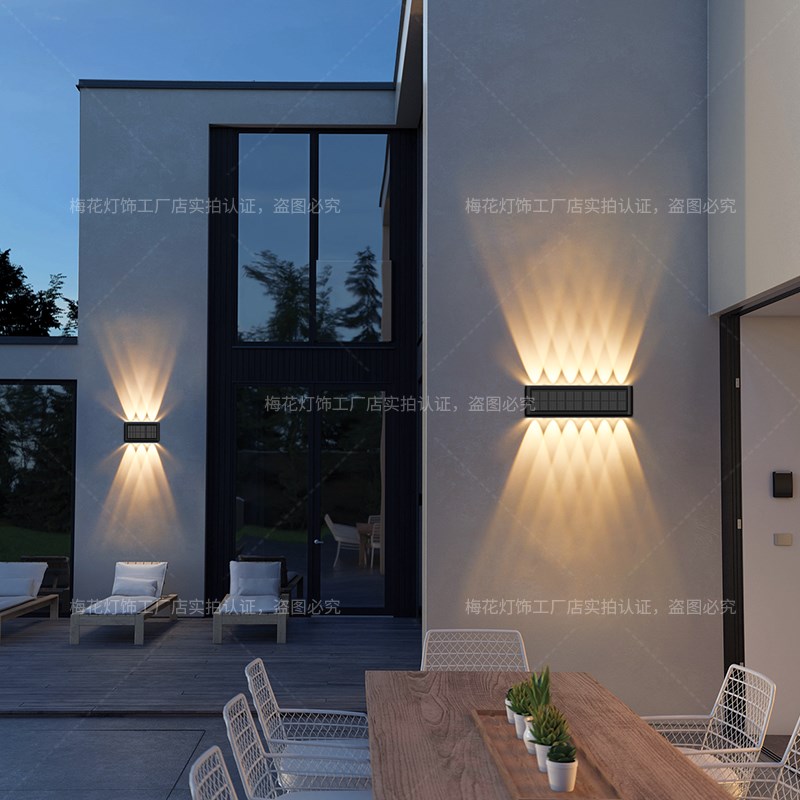 户外壁灯太阳能别墅庭院灯室外防B水外墙门口装饰氛围灯围墙洗墙