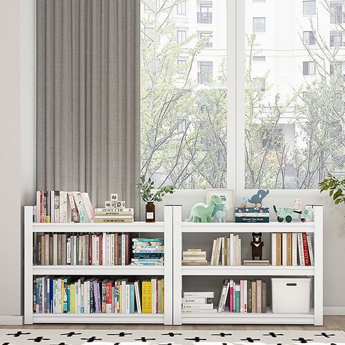 钢制书架落地多层置物架家用儿童绘本架矮柜铁艺书柜图书馆收纳架