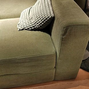 定做灯芯绒豆腐块沙发套法式复古绿条绒耶特博沙发罩定制模块沙发