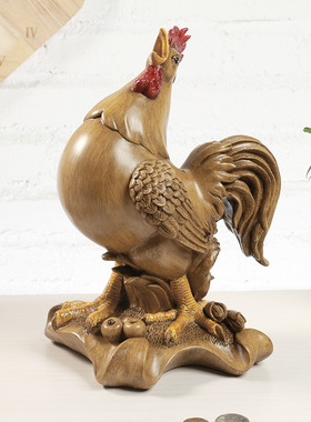 公鸡存钱储蓄罐4色 树脂工艺品摆件