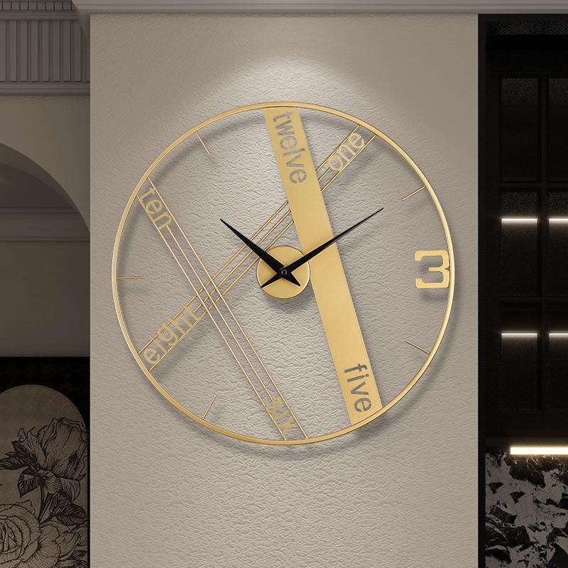 时钟挂钟客厅现代极简p大气艺术装饰挂表高级感创意免打孔家用钟