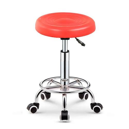 /可调节小圆凳美容床凳子单人凳旋转吧凳舒服坐凳带滚轮滑轮凳软