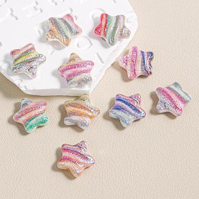 油画星星五角星吊坠手链项链配件