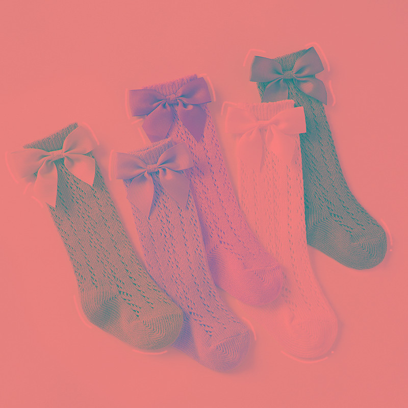 婴儿袜子春秋薄款中筒袜新生儿宝宝长筒袜小腿袜女童长袜夏季网眼