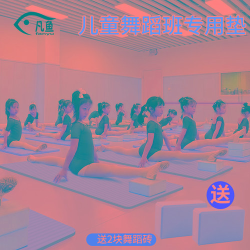 瑜伽垫儿童跳舞蹈专用练功地垫子家用女孩练中国舞舞蹈垫方块加砖