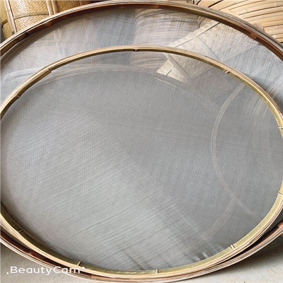 竹编有孔米筛不锈钢丝竹筛不锈钢网筛粉末筛漏筛细孔筛子竹编簸箕