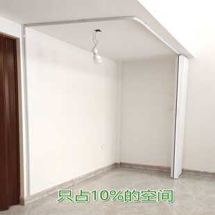 PVC折叠门开 放式厨房隔断门通燃气验收临时简易塑料L型直角拉门